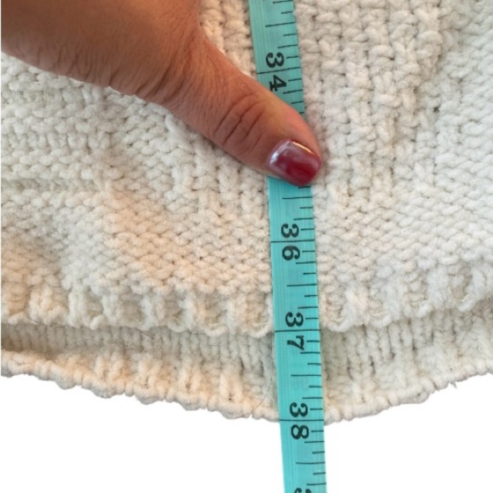 Lulus Patchwork it Cream Cable Knit Cutout Sweater mini Dress size small - Picture 13 of 13